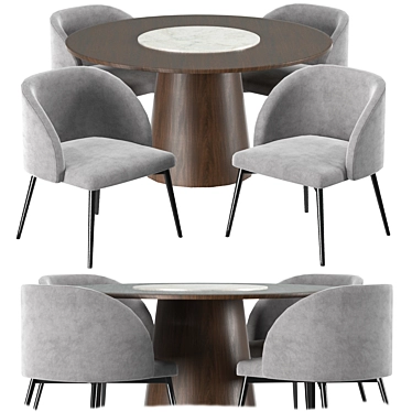 Mebelista 2 Dining Set: sleek, modern, and spacious 3D model image 1 