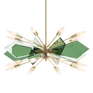Elegant Italian Glass Chandelier 3D model image 1 