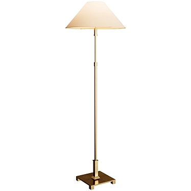 Aged Steel Floor Lamp: Restoration Hardware 3D model image 1 