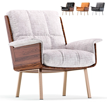 Elegant Minotti Daiki Studio Armchair 3D model image 1 