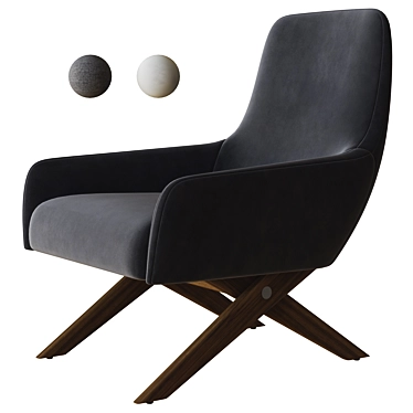 Modern Marlon Lounge Armchair 3D model image 1 