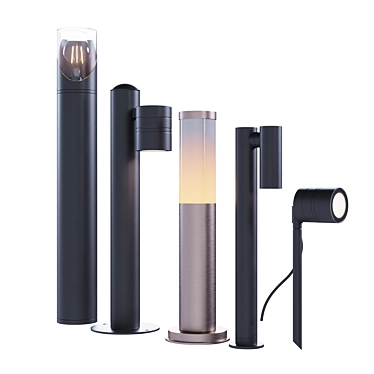 Outdoor Bollard Lights: Stylish & Weatherproof! 3D model image 1 