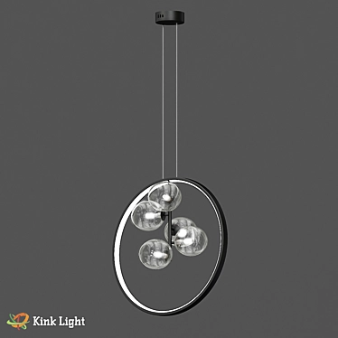 Modern Black Chandelier: Jonah 07608-5A 3D model image 1 