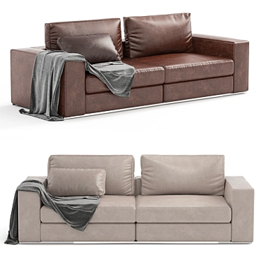 Modern Natuzzi Italia 2-Seater Sofa 3D model image 1 
