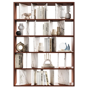 Moscova Bookcase: Sleek Walnut Design 3D model image 1 
