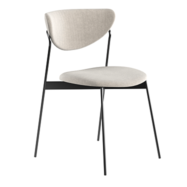 West Elm Petal Upholstered Dining Chair 3D model image 1 