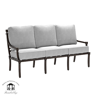 Aristo Aluminum Three-Seater Sofa 3D model image 1 