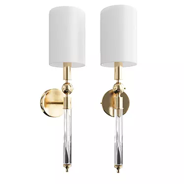 Elegant Brass Sconce: Newport 3541 - Lampshade-free Beauty 3D model image 1 