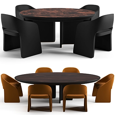 Trussardi Casa Dinning Set: Liubis Armchair & Madeley Table 3D model image 1 