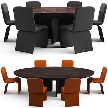 Elegant Bentley Home Dining Set 3D model image 1 