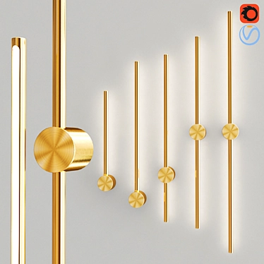 Brass Ion Wall Lamp 3D model image 1 