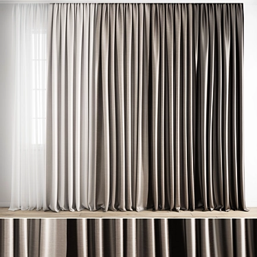 Poly Curtain: 3D Model & Texture 3D model image 1 