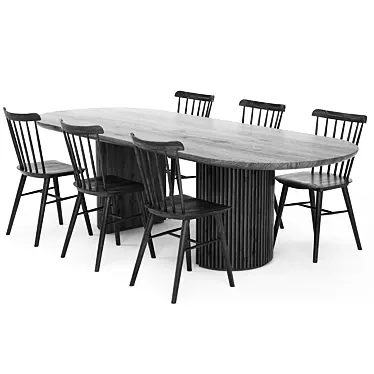 Modern Dining Table Set 3D model image 1 