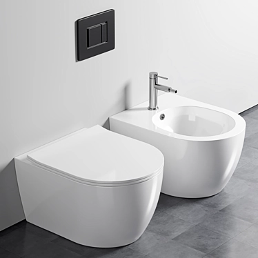 Sleek Wall-Hung Toilet: Ceramica Nova Play 3D model image 1 