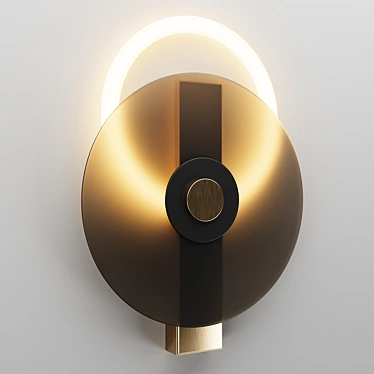 Enigma Wall Lamp: Disc-shaped Diffuser & LED Ring 3D model image 1 