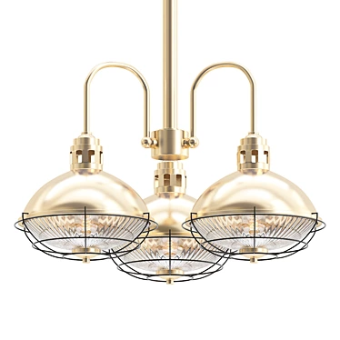 Marlow Rustic Brass Chandelier 3D model image 1 