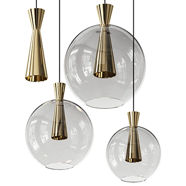 Modern Cone Pendant Lamps in Multiple Sizes 3D model image 1 
