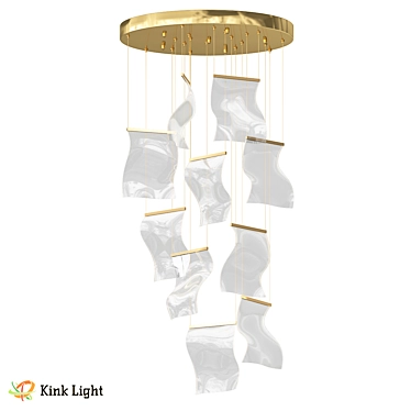 Liora Gold Pendant: Elegant LED Lighting 3D model image 1 