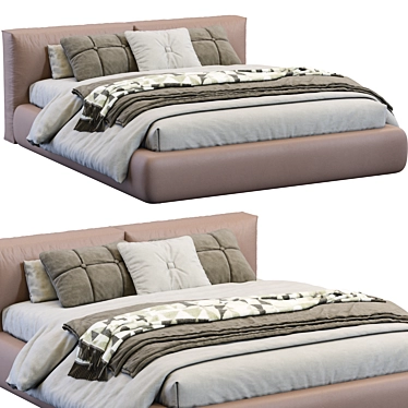 Boca Lomo Leather Bed 3D model image 1 
