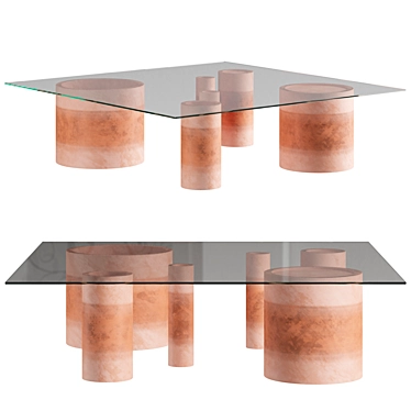 CERCHI | Glass-Top Side Table 3D model image 1 