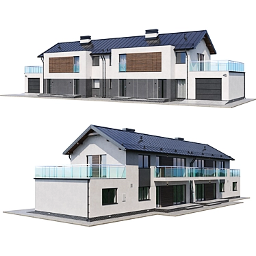 Modern Cottage 3D Model 3D model image 1 