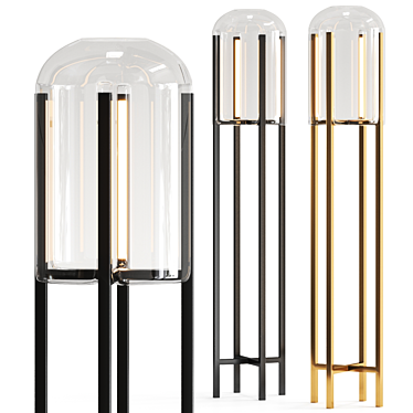 Elegant Belladonna Glass Floor Lamp 3D model image 1 