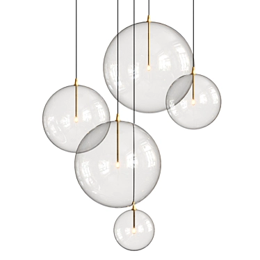 Cascade Pendant Light: Elegant Lighting Fixture 3D model image 1 