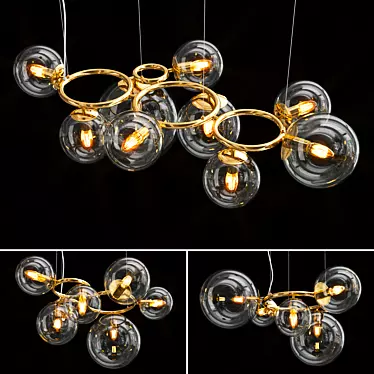 POLDI AMBER: Stunning Metal and Glass Lamps 3D model image 1 