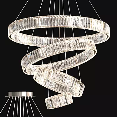 Crystal Round Ring Pendant Lamp 3D model image 1 
