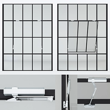  Sleek Aluminum Window: High-quality Render & Materials 3D model image 1 