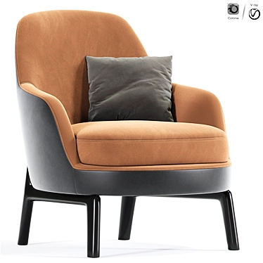 Modern Metzler Lounge Armchair 3D model image 1 