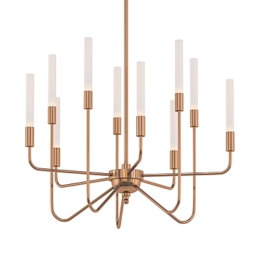 Valdi Satin Brass LED Chandelier 3D model image 1 