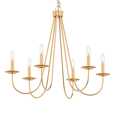 Durril 28" Gold Iron Chandelier 3D model image 1 