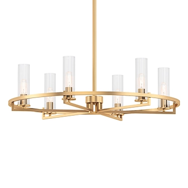 Bolton 26" Warm Brass Chandelier 3D model image 1 