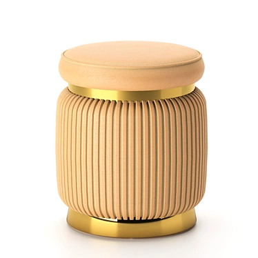 Elite 2OM Metal & Eco Leather Ottoman 3D model image 1 