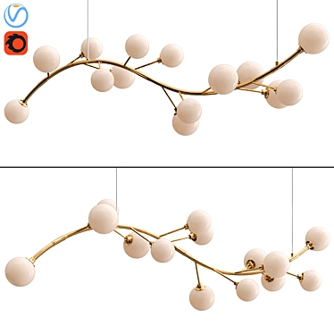 Modern 14-Lamp DOROTEA Chandelier 3D model image 1 