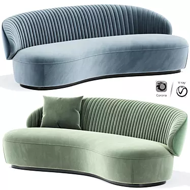 Curved Strip Sofa: Contemporary Design 3D model image 1 
