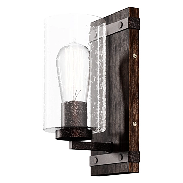 Rustic Timber Bath Sconce 3D model image 1 