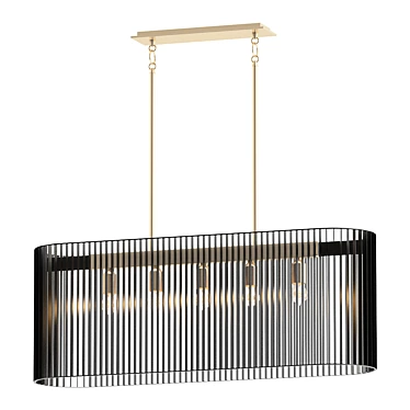 Elegant Linara Linear Chandelier 3D model image 1 