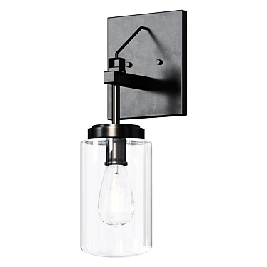 Industrial Oasis Outdoor Wall Sconce: Bold, Stylish, Illuminating 3D model image 1 