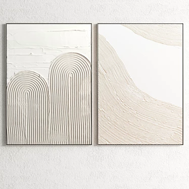 Dual Frame: Plaster Elegance 3D model image 1 