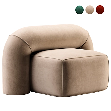 Modern Minimal Moss Armchair 3D model image 1 