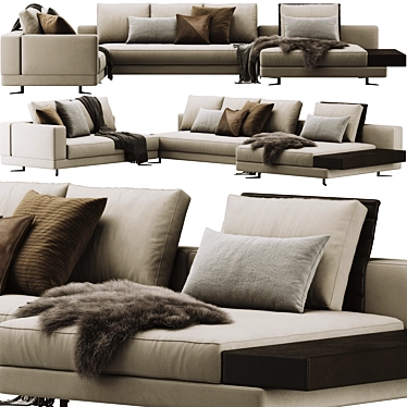 Modern Minotti White Sofa 3D model image 1 