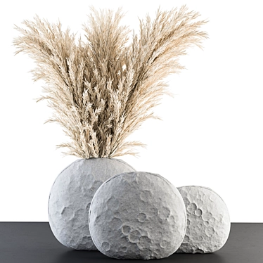 Boho Bliss: Dried Pampas Bouquet 3D model image 1 