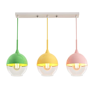 Nord Color Trio4: Stylish Multicolor Lamp 3D model image 1 