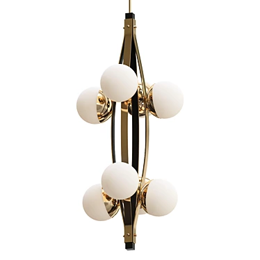 Elegant Stilnovo Pendant, Eight Globes 3D model image 1 