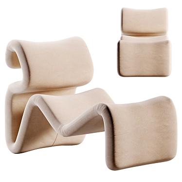 Etcetera Lounge Chair: Modern Comfort in Cream 3D model image 1 