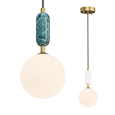 Marble Glass Pendant Lamp 3D model image 1 