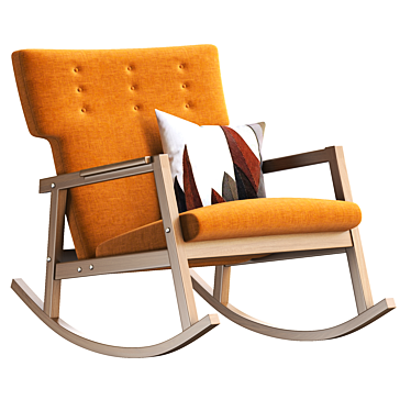 Modern Fabric Jens Risom Roker Chair 3D model image 1 