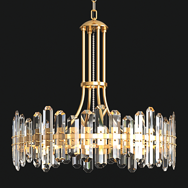 Bolton 12-Light Chandelier in Polished Nickel 3D model image 1 